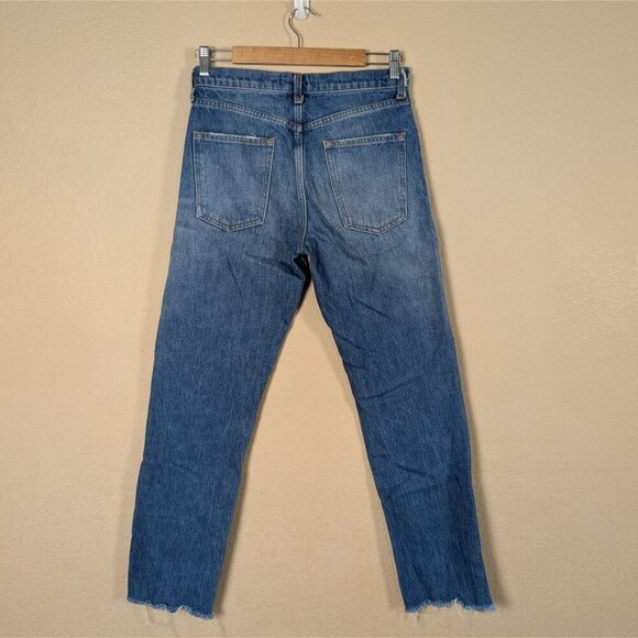 Free People Vixen Cigarette Jeans Vintage Wash Raw Hem Distressed sz 26 Casual - Picture 2 of 8